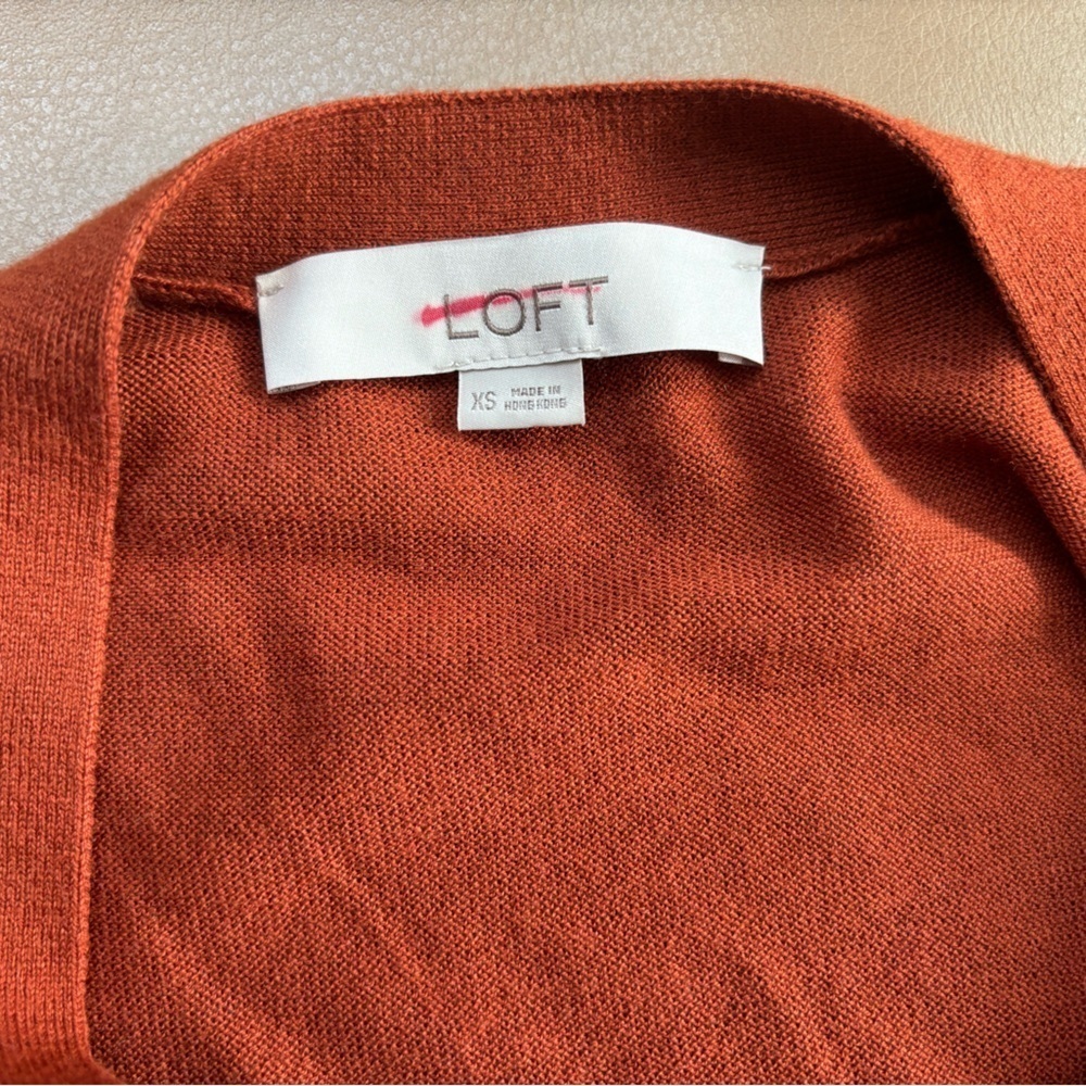 LOFT Burnt Orange Women's Cardigan - Picture 4 of 6
